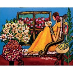 Shazly Khan, When home makes you feel special and loved, 24 x 30 Inch, Acrylic on Canvas, Figurative Paintings, AC-SZK-140